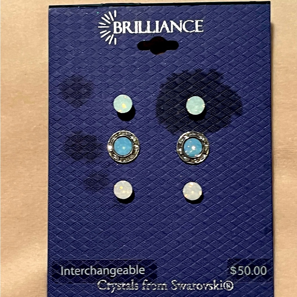 NWT  Three pair of earrings Swarovski crystals